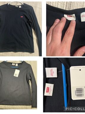 Levi's Wmn’s L Black Long-Sleeve Crew Neck Shirts